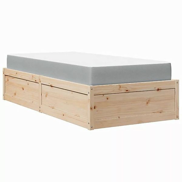 vidaXL Bettgestell Bett mit Matratze 90x190 cm Massivholz Kiefer Bett Bettg günstig online kaufen