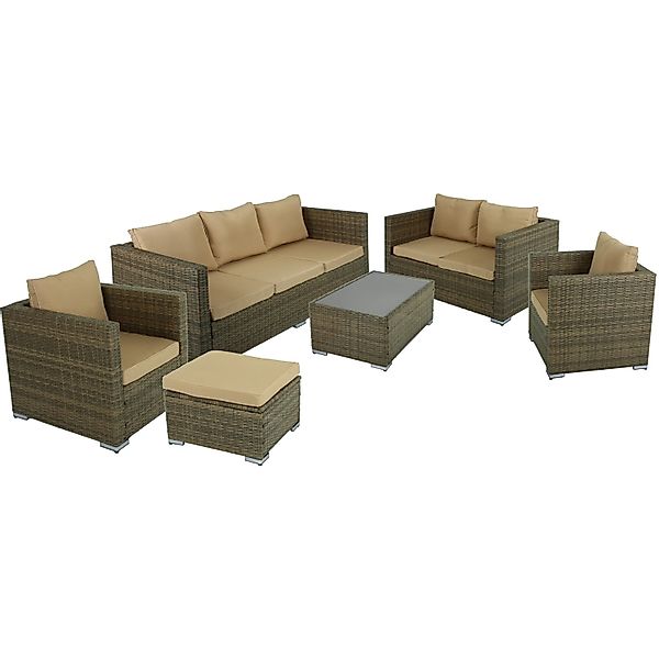 Garden Pleasure Gartenlounge-Set "MURCIA" 14 Stk. tlg. mit bequemer Polster günstig online kaufen