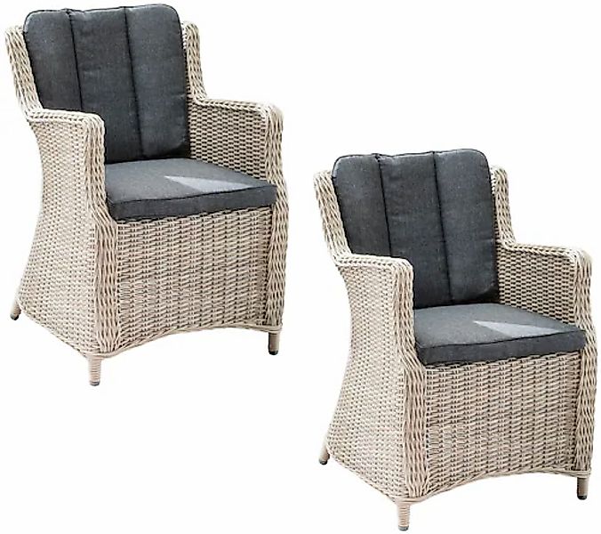 Destiny Gartensessel »LUNA« Set, 2 Stk. tlg. Aluminium, Polyrattan, inkl. A günstig online kaufen