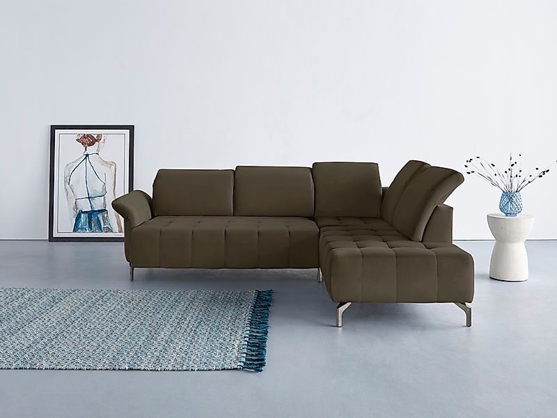 INOSIGN Ecksofa "Fresh L-Form" Federkern, wahlweise Kopfteilverstellung und günstig online kaufen