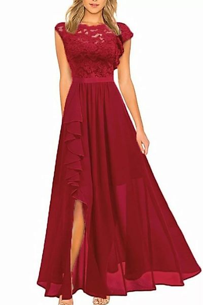 ENIX Abendkleid Damen-Cocktail-Chiffon-Spitze-Abendkleid, elegantes Kleid D günstig online kaufen