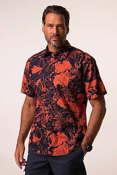 JP1880 Kurzarmhemd Hemd Halbarm Leinenmix Kentkragen Alloverprint günstig online kaufen