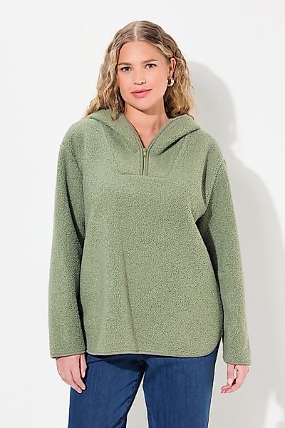 Ulla Popken Hoodie Teddypullover Plüsch Kapuze günstig online kaufen