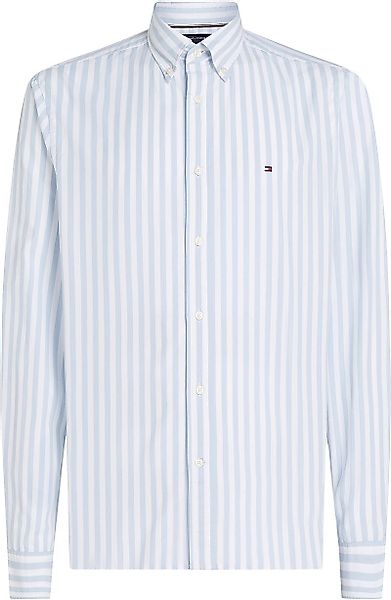 Tommy Hilfiger Poplin Hemd Streifen Hellblau - Größe L günstig online kaufen