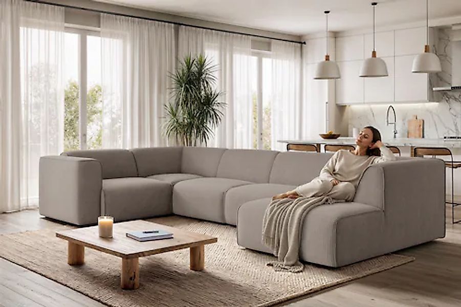 OTTO home Wohnlandschaft »Merid U-Form, B: 367 cm« jederzeit durch Module e günstig online kaufen