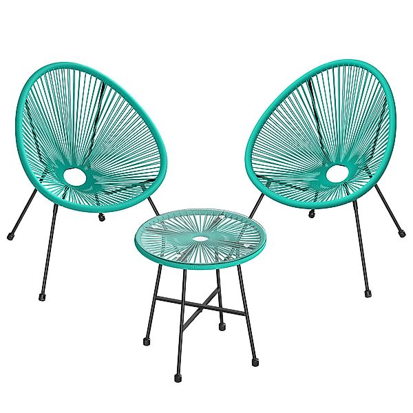 SONGMICS Gartenlounge-Set, (3-tlg., 1 Tisch, 2 günstig online kaufen