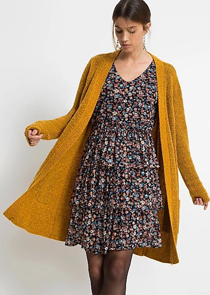 bonprix Longstrickjacke lockere Passform, mit aufgesetzten Taschen, feminin günstig online kaufen