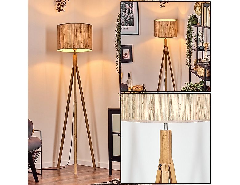 hofstein Stehlampe Stehlampe mit Holzfuß und Schirm aus Seegras, ohne Leuch günstig online kaufen