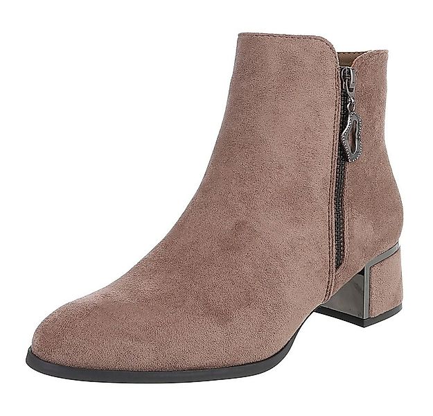 Ital-Design Elegante Stiefeletten mit Reißverschluss und Blockabsatz Stiefe günstig online kaufen