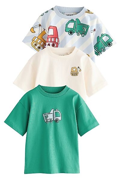 Next T-Shirt 3er-Pack Kurzarm-T-Shirts aus 100 % günstig online kaufen
