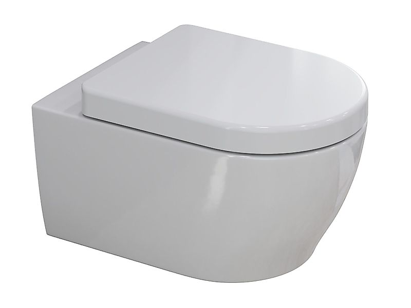 Aqua Bagno Tiefspül-WC Spülrandlose Toilette Wand-WC günstig online kaufen