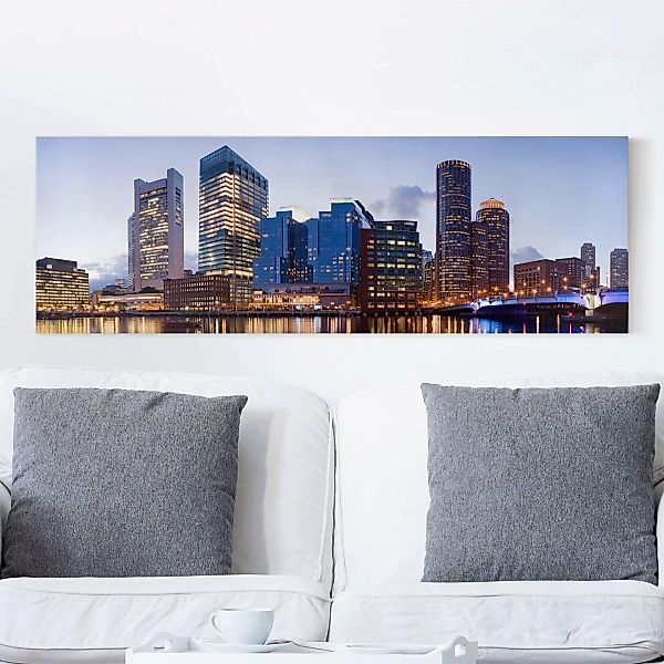 Leinwandbild Architektur & Skyline - Panorama Good Night Boston günstig online kaufen