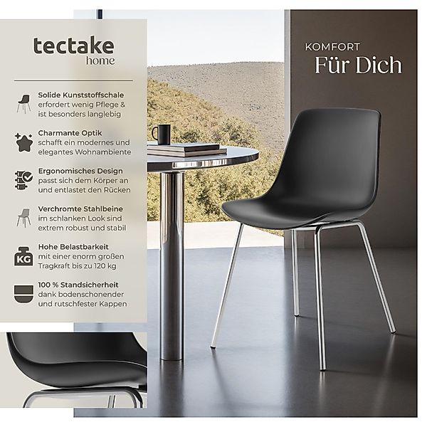 tectake Esszimmerstuhl Kunststoffstuhl (Set, 2 St), günstig online kaufen