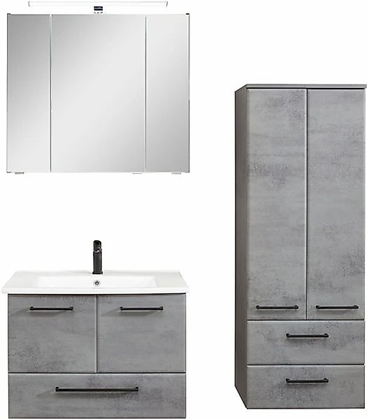 Saphir Badmöbel-Set »Quickset 945 3-teilig, Keramik-Waschtisch mit LED-Spie günstig online kaufen