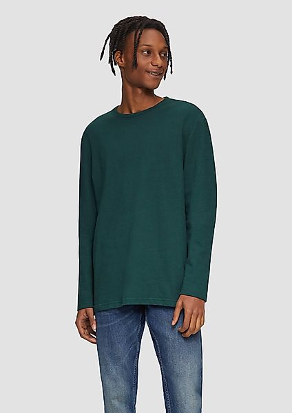 QS Langarmshirt Langarmshirt aus Struktur-Jersey günstig online kaufen