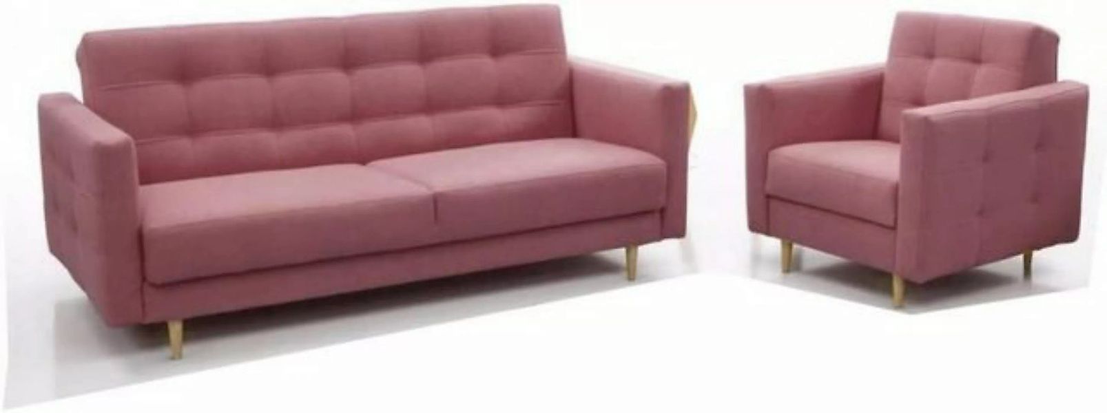 MOEBLO Polstergarnitur SCARLETT 3+1, (Klappsofa Bettfunktion Couch Wohnzimm günstig online kaufen