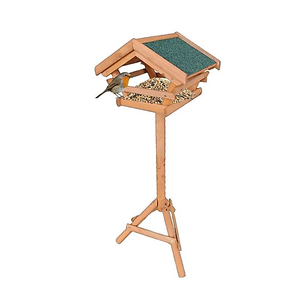 relaxdays Vogelhaus Vogelfutterhaus aus Tannenholz, orange günstig online kaufen