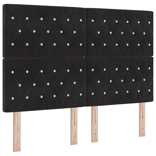 vidaXL Bett Boxspringbett mit Matratze Schwarz 140x190 cm Samt (1-tlg) günstig online kaufen