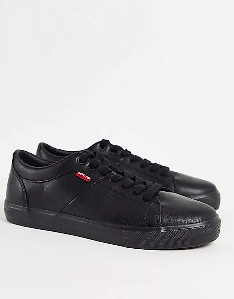 Levi's – Woodward – Sneaker aus Kunstleder mit kleinem Logo in Schwarz günstig online kaufen