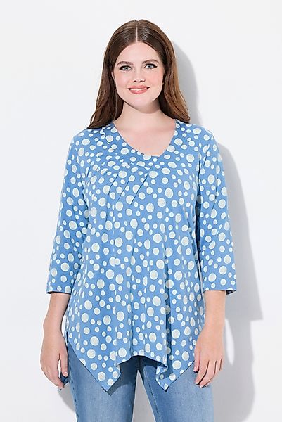 Ulla Popken Longshirt Shirt Zipfelsaum V-Ausschnitt günstig online kaufen