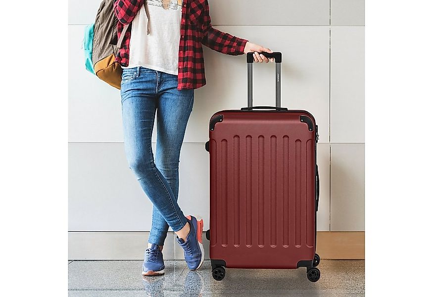 Arebos Koffer 3tlg. Hartschalenkofferset M-L-XL Schloss, 4 Rollen günstig online kaufen