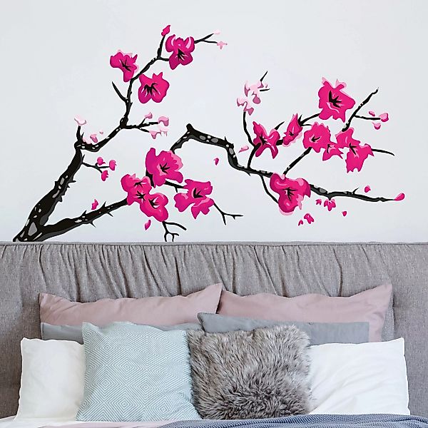 Wandtattoo Blumen Kirschblüten Ast Pink günstig online kaufen