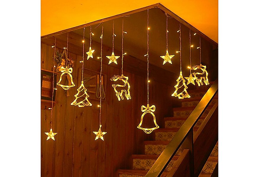 FIVMEN LED-Lichterkette außen und innen 3m Elch Weihnachtsbaum GlockenDeko, günstig online kaufen