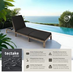 tectake Gartenliege Rattan Sonnenliege, 1 St., günstig online kaufen