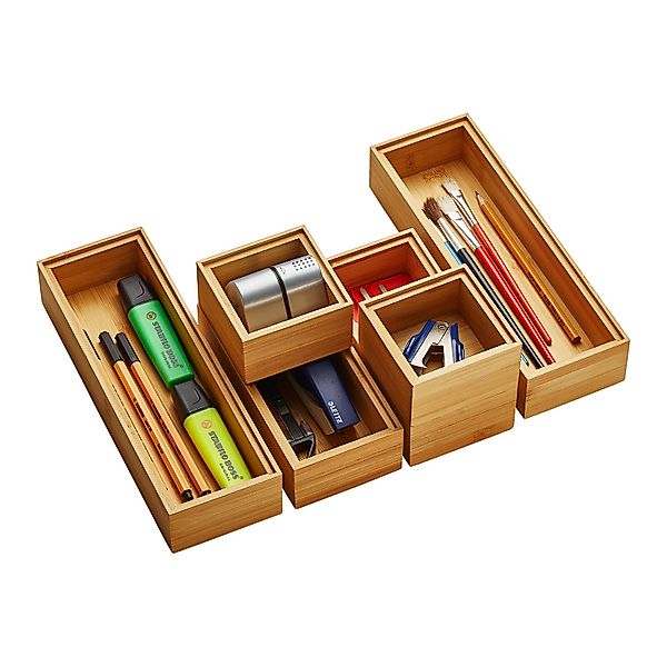 SO-TECH® Schubkasteneinsatz Stapelbare ORGA-BOX BAMBUS Schubladen Aufbewahr günstig online kaufen