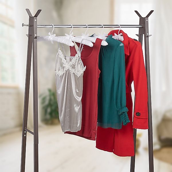 relaxdays Kleiderbügel 30x Kleiderbügel Satin weiß günstig online kaufen