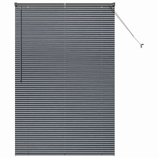 vidaXL Balkenjalousien mit Vorhängen Dunkelgrau 175 x 115 cm Aluminium 4200 günstig online kaufen