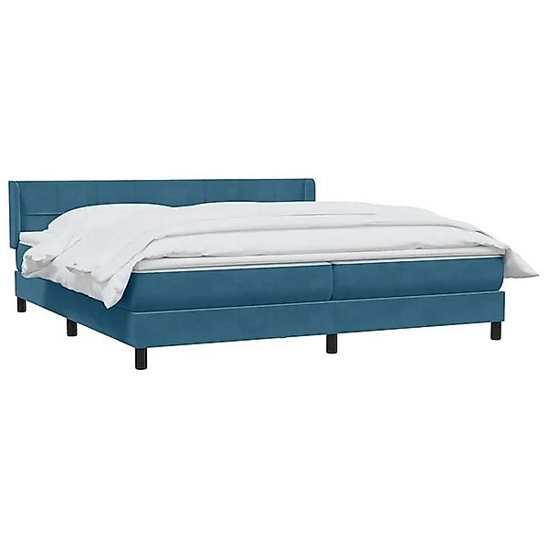 vidaXL Bett Boxspringbett mit Matratze Dunkelblau 180x210 cm Samt günstig online kaufen