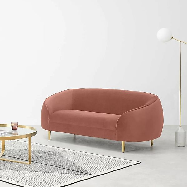 Trudy 2-Sitzer Sofa, Samt in Zartrosa - MADE.com günstig online kaufen