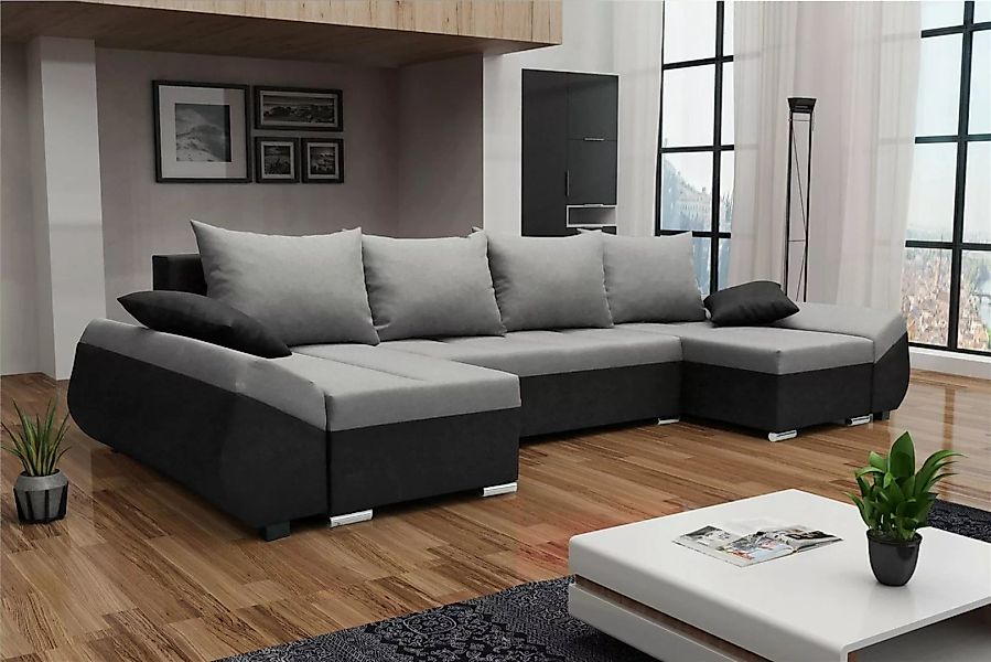 Fun Möbel Wohnlandschaft Sofa in U-Form KLEO in Stoff, inkl. Rückenkissen u günstig online kaufen