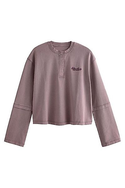 Next Sweatshirt Relaxed Fit Henley Sweatshirt günstig online kaufen