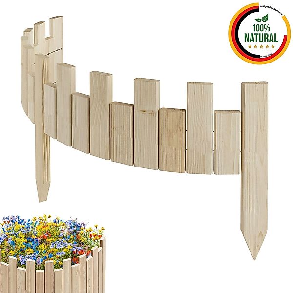 Floranica Beetbegrenzung Beeteinfassung Rasenkante Rollzaun Holzzaun günstig online kaufen