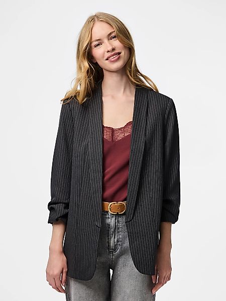 pieces Blusenblazer "PCBOSELLA 3/4 PINSTRIPE BLAZER NOOS BC" Materialmix, r günstig online kaufen