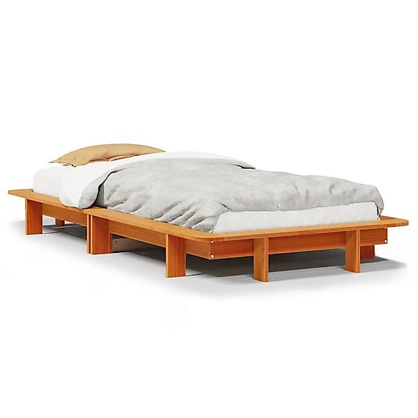 vidaXL Bett Massivholzbett ohne Matratze Wachsbraun günstig online kaufen