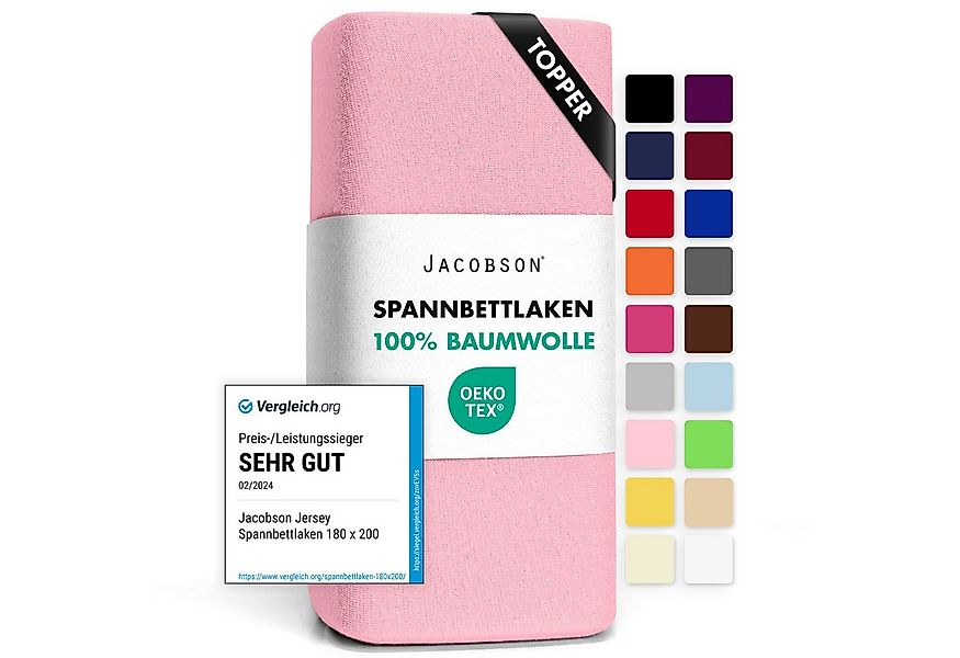 Jacobson Spannbettlaken TOPPER aus 100% Baumwolle, Jersey Bettlaken 160 g/m günstig online kaufen
