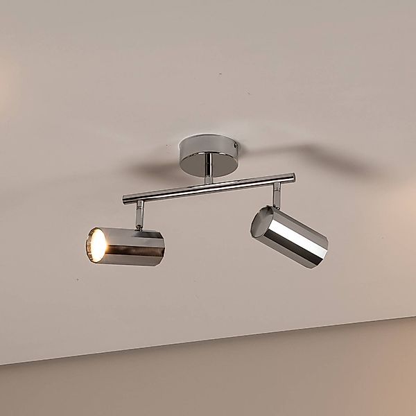 Deckenstrahler Oktano, chromfarben Länge 30 cm 2-flg. Metall günstig online kaufen
