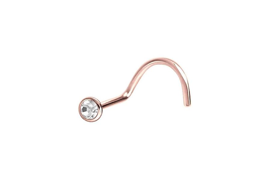 PIERCINGLINE Nasenpiercing Titan Nasenstecker Spirale FLACHER KRISTALL (Nas günstig online kaufen