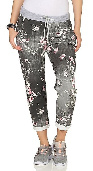 simaranda Jogginghose Damen Jogginghose 29 Schwarz / Blume One Size 36-40 günstig online kaufen