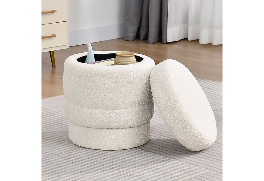 Duhome Hocker (9268B1), Runder Polsterhocker mit Stauraum, drehbar günstig online kaufen