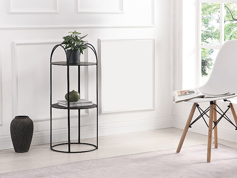 Regal - 2 Regalböden - Metall - Schwarz - GRAZIELA günstig online kaufen