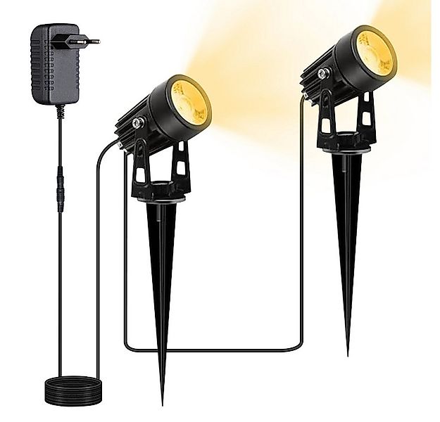 MUPOO Strahler LED Gartenstrahler,IP65 LED Gartenlampe (2-St), Plug & Shine günstig online kaufen
