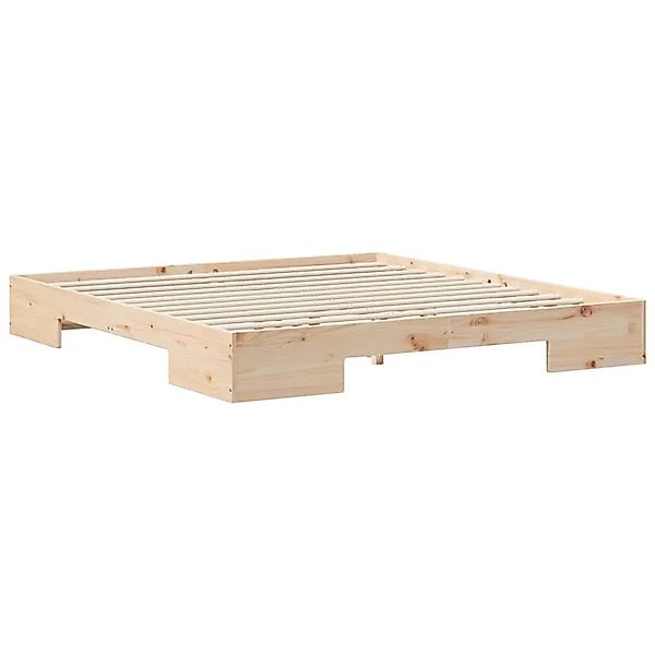 vidaXL Bodenbettgestell Braun 200 x 200 cm Massivholz Kiefer 873016 günstig online kaufen