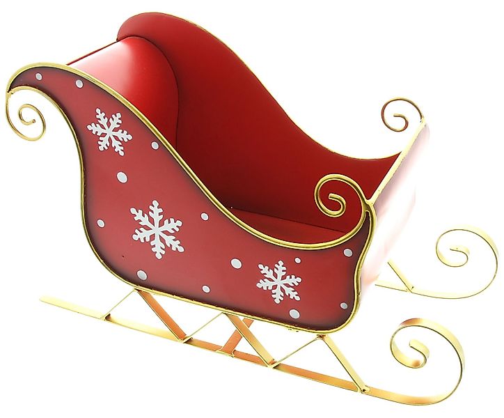 Dekoleidenschaft Weihnachtsfigur Schlitten "Schneeflocke" aus Metall günstig online kaufen