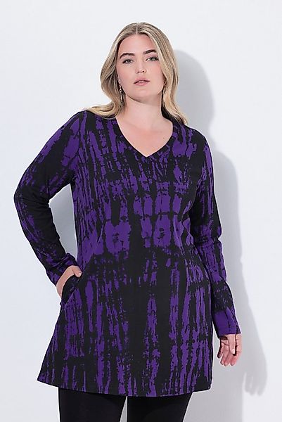 Ulla Popken Longshirt Longshirt Farbverlauf A-Linie V-Ausschnitt Langarm günstig online kaufen