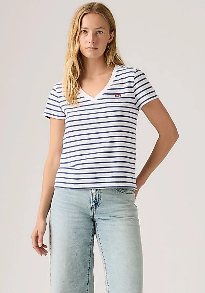 Levis V-Shirt "PERFECT VNECK" mit Mini-Batwing-Logostickerei günstig online kaufen