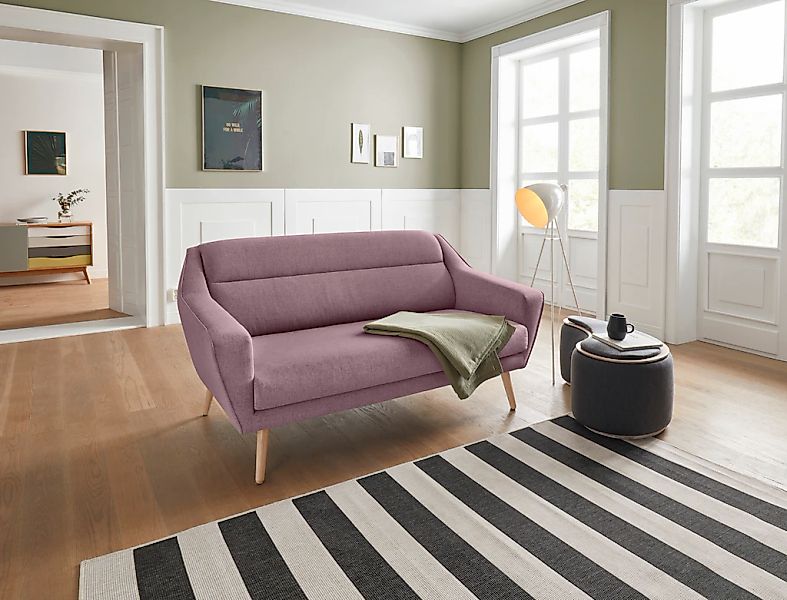 OTTO home 2-Sitzer "Bille" mit Naht im Rückenkissen und Eiche-Beinen, Desig günstig online kaufen